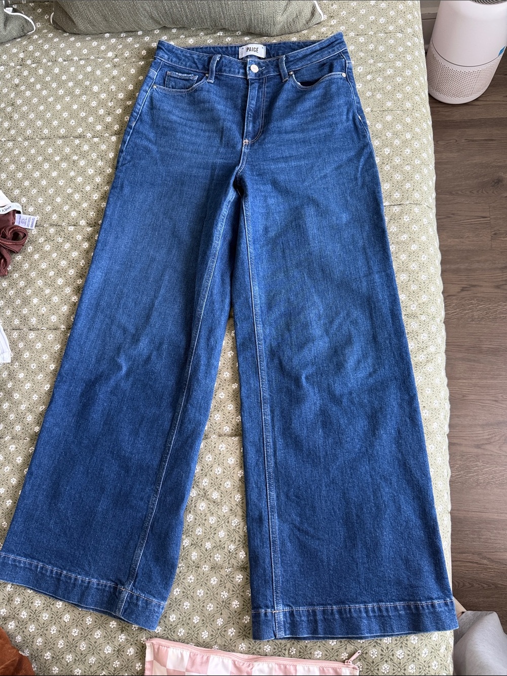 PAIGE Wide-Leg Jeans in Deep Blue Denim